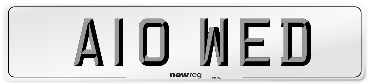 A10 WED Number Plate from New Reg